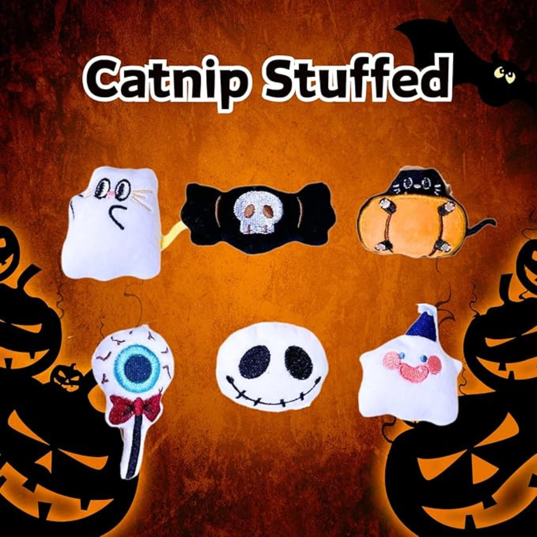7 Pack Halloween Catnip Toys for Cats | Silvervine Teething Chew Toys for Interactive Play & Boredom Relief