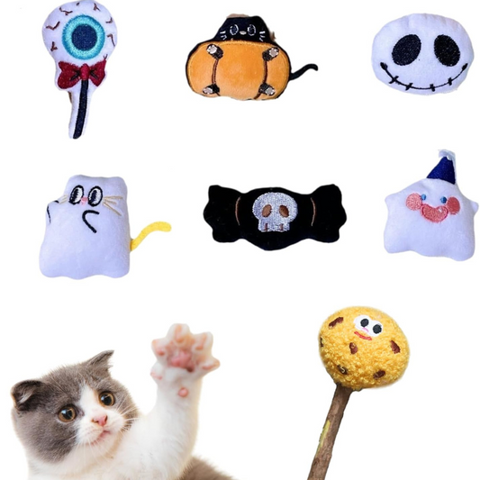 7 Pack Halloween Catnip Toys for Cats | Silvervine Teething Chew Toys for Interactive Play & Boredom Relief
