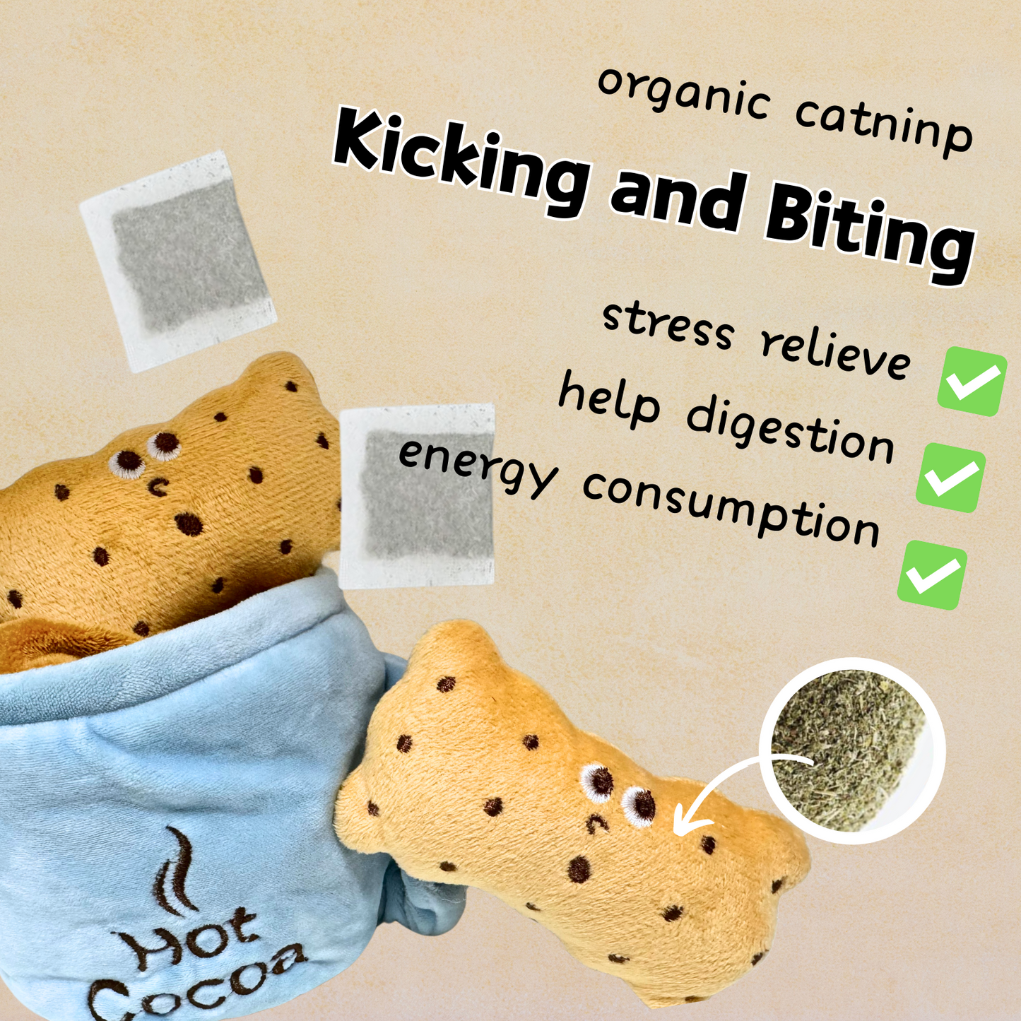 6 PCS Catnip Toys for Cats | Hot Cocoa Treat Puzzle with Silvervine & Crinkle Sounds