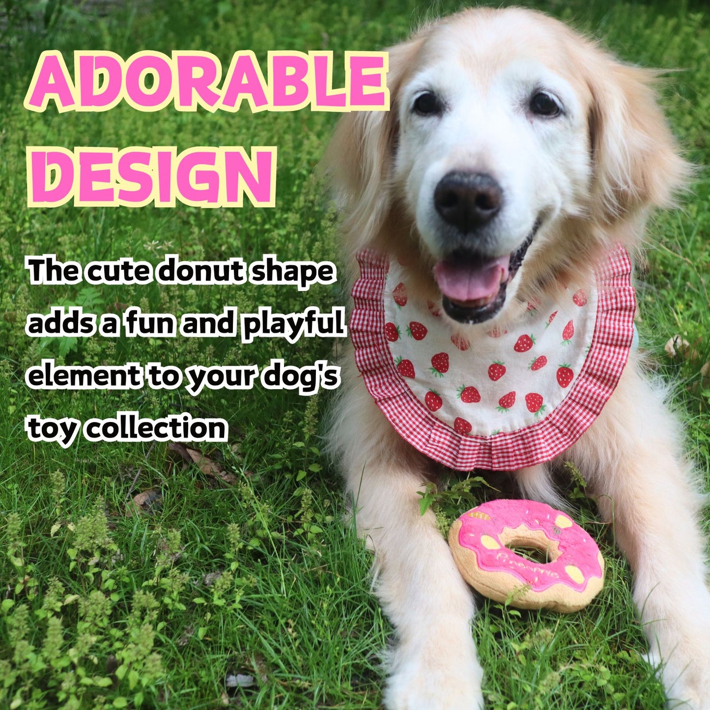 Donut Squeaker Dog Toy | Soft, Durable Plush for Interactive Play