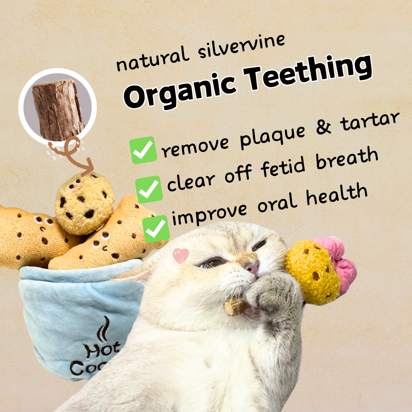 6 PCS Catnip Toys for Cats | Hot Cocoa Treat Puzzle with Silvervine & Crinkle Sounds