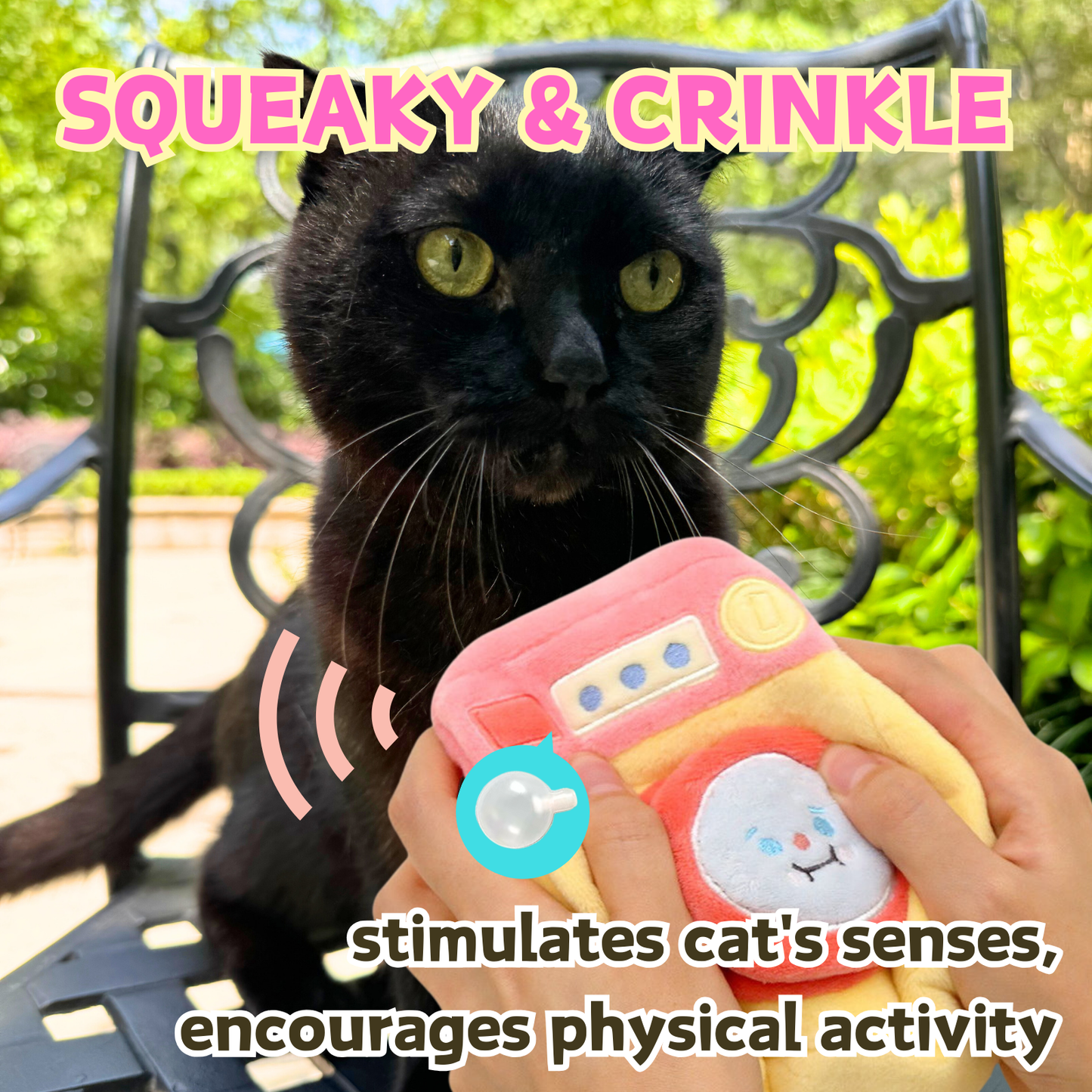 Washer-Themed Cat & Dog Toy | Plush Treat Puzzle with Catnip and Squeaky Sounds