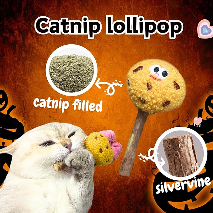 7 Pack Halloween Catnip Toys for Cats | Silvervine Teething Chew Toys for Interactive Play & Boredom Relief