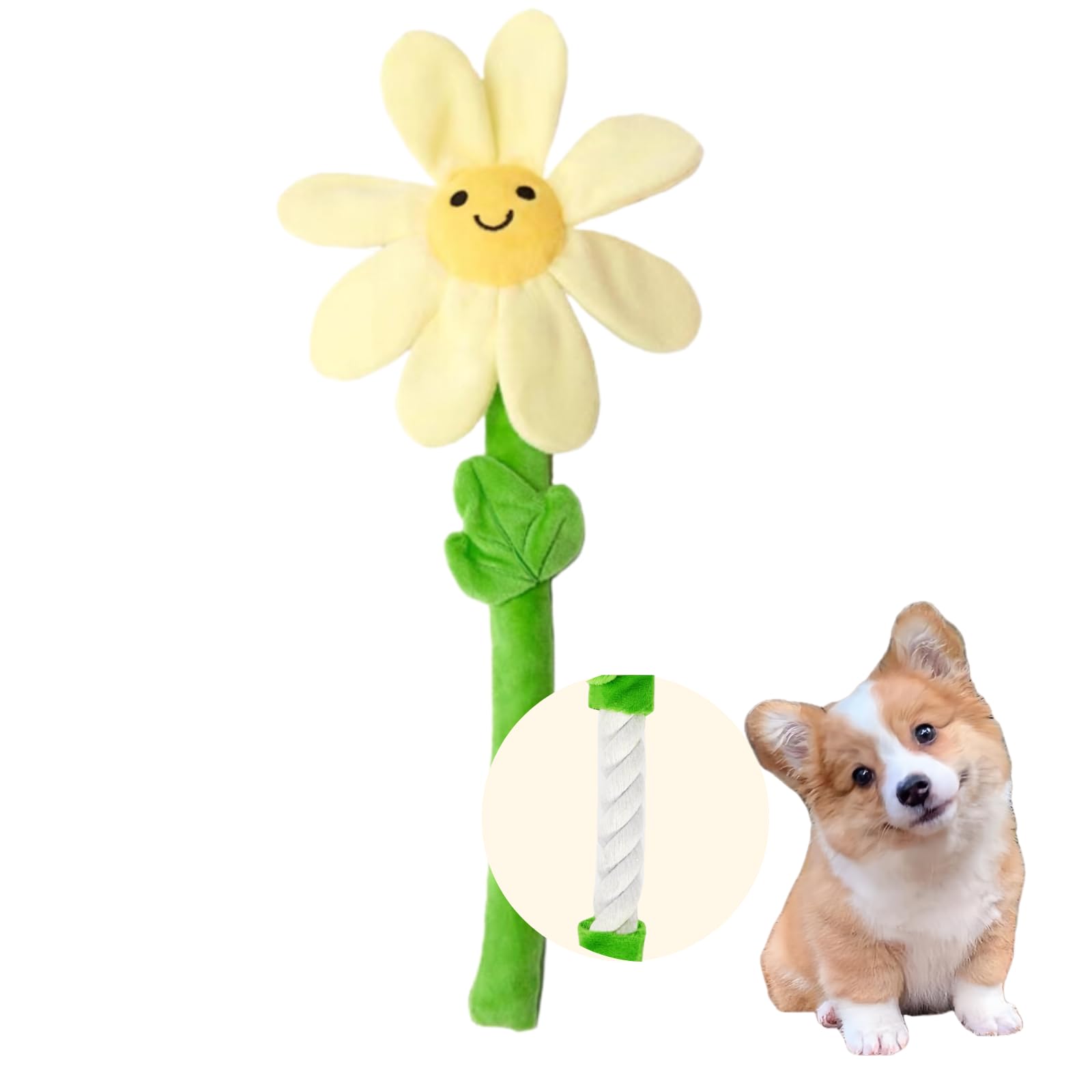 Crinkle Flower Dog Rope Toy