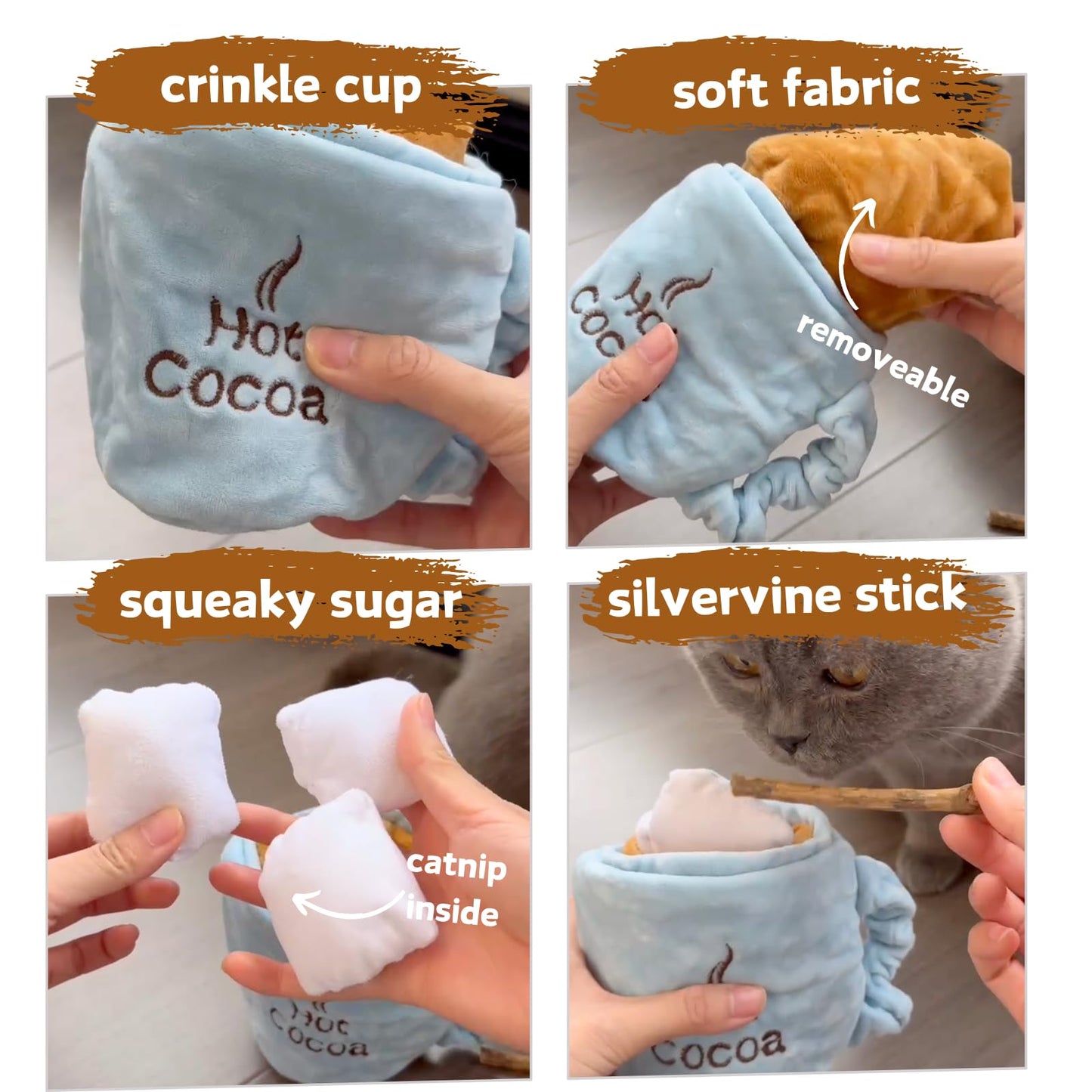Hot Cocoa Interactive Cat Toy for Indoor Cat