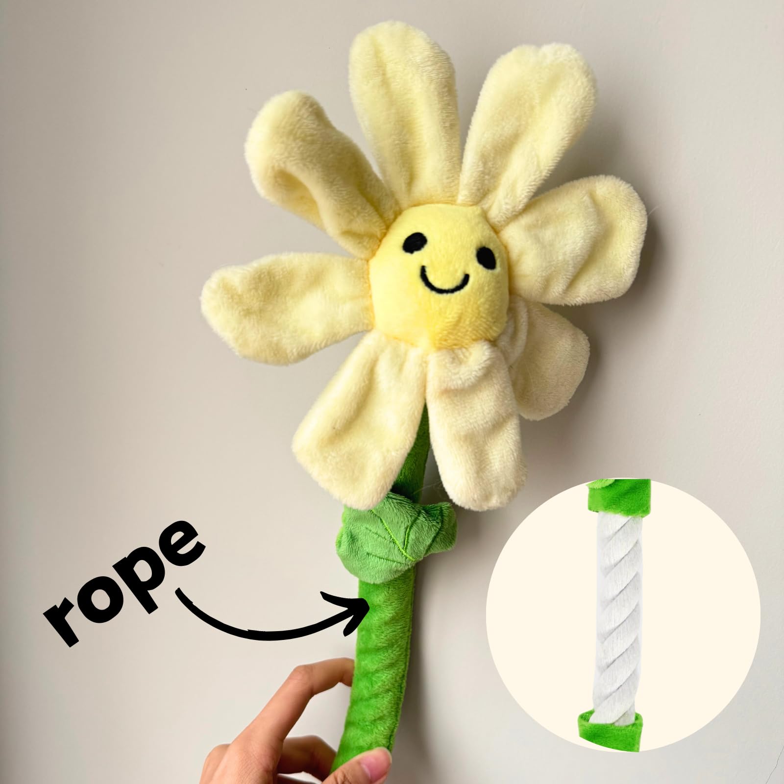Crinkle Flower Dog Rope Toy