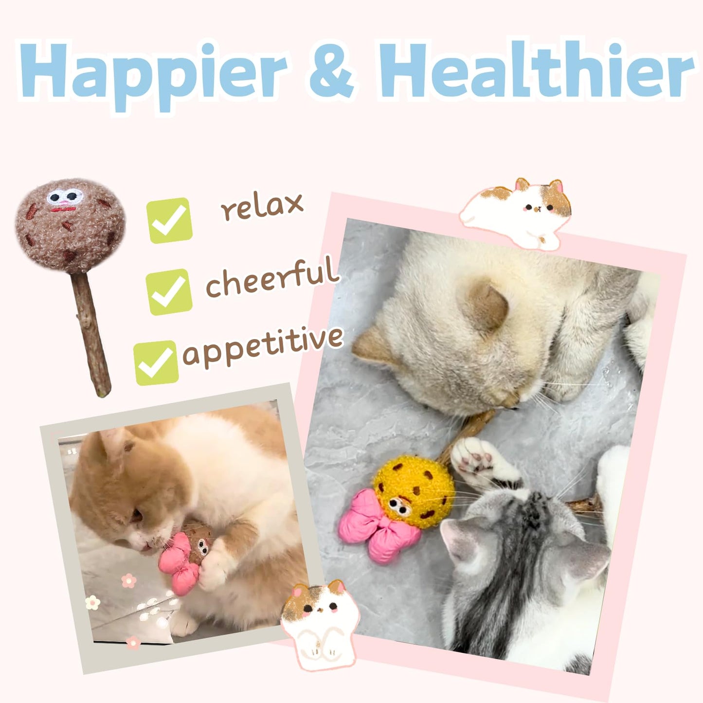 Cat Lollipops Catnip Silvervine Sticks