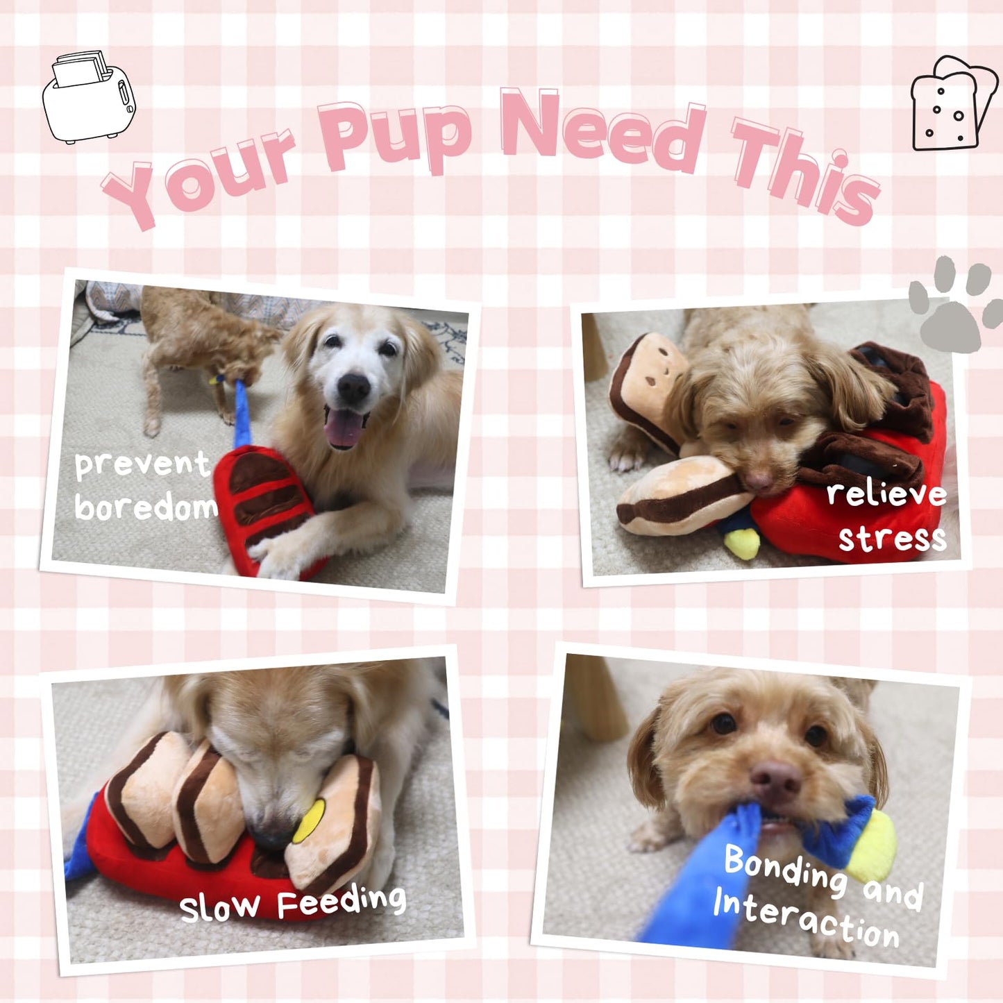 Dog Enrichment Snuffle Mat, Bread Treat Puzzle