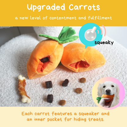 Carrot Farm Dog Toy - 12 Squeaky Carrots 1