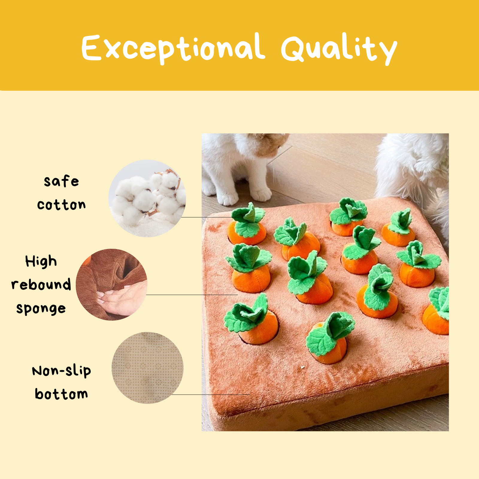 EQWLJWE 12 Squeaky Carrots Enrichment Dog Puzzle Toys, Hide and