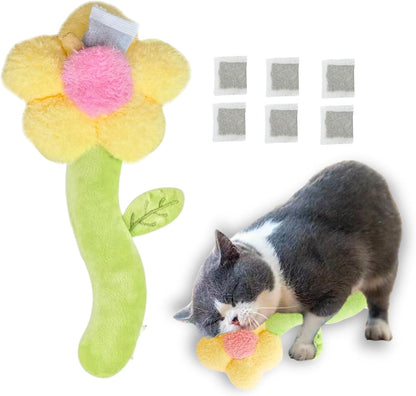 The Ultimate Refillable Catnip Flower | Interactive Crinkle Kicker Toy for Cats