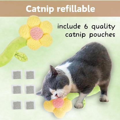 The Ultimate Refillable Catnip Flower | Interactive Crinkle Kicker Toy for Cats
