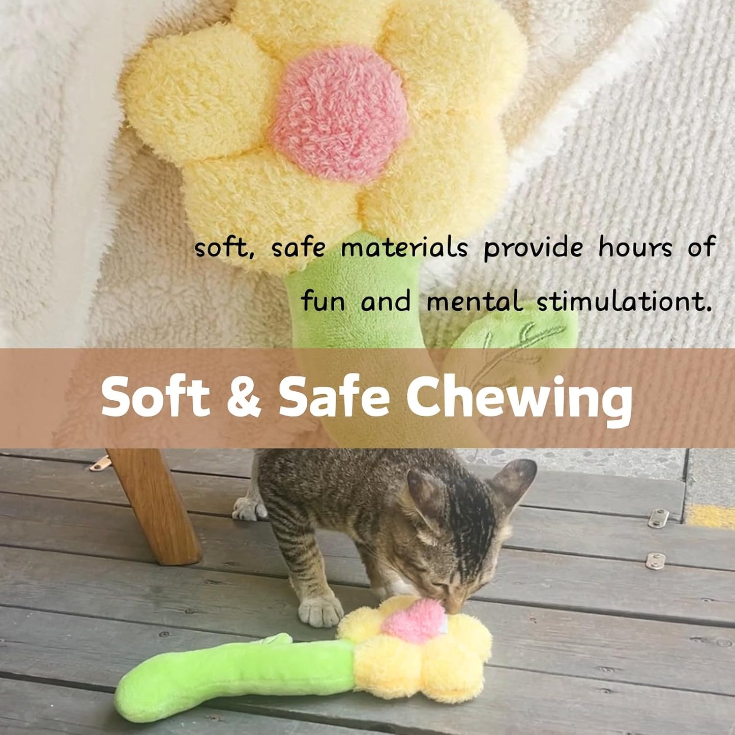 The Ultimate Refillable Catnip Flower | Interactive Crinkle Kicker Toy for Cats