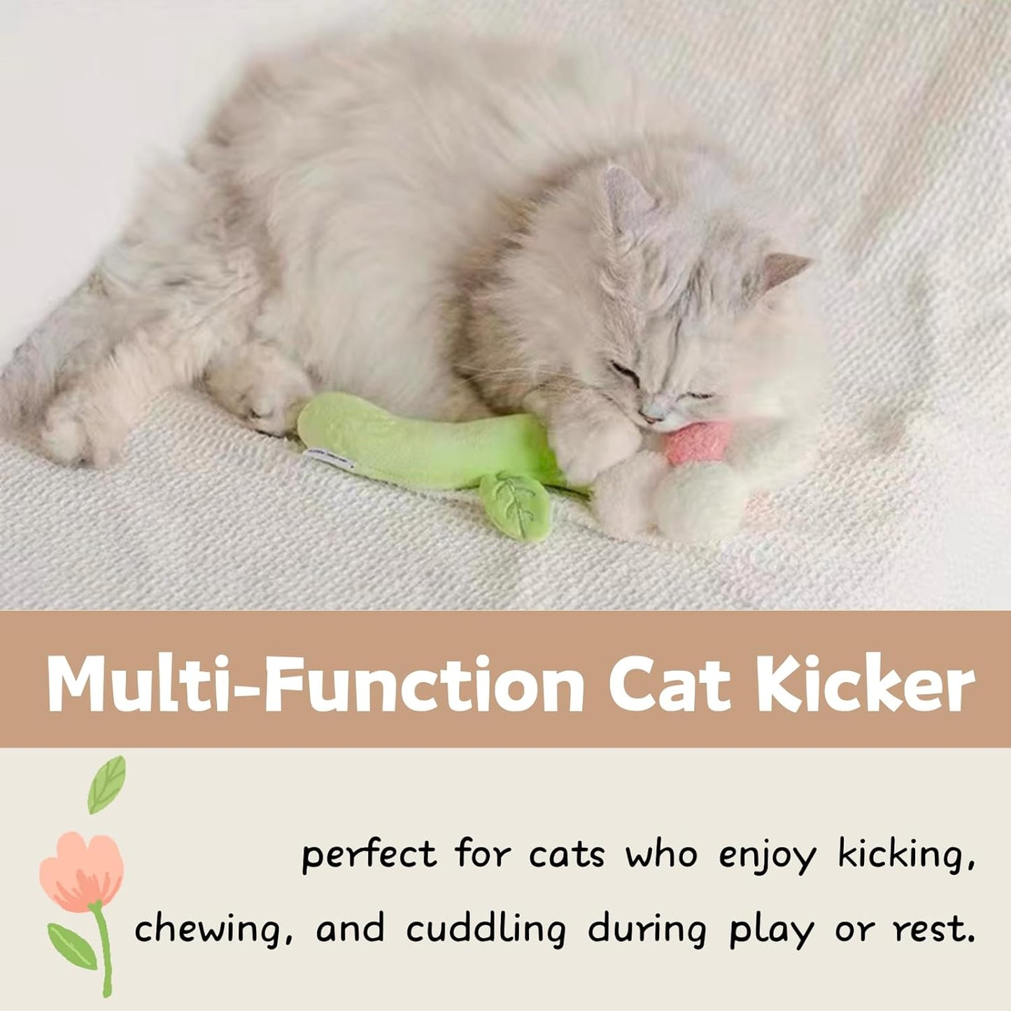 The Ultimate Refillable Catnip Flower | Interactive Crinkle Kicker Toy for Cats