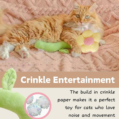 The Ultimate Refillable Catnip Flower | Interactive Crinkle Kicker Toy for Cats